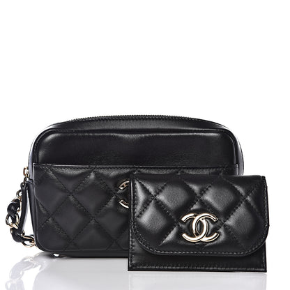 Chanel Lambskin Quilted Waist Bag Black 2 of 11