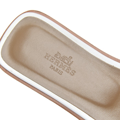Hermes Box Calfskin Oran Sandals 36 White 7 of 20
