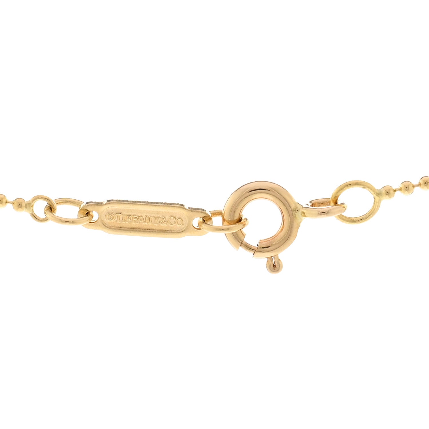 Tiffany 18K Yellow Gold Beaded Chain Necklace 16" 4 of 4