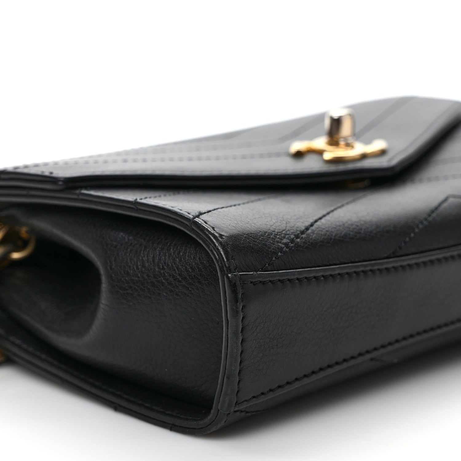 Chanel Calfskin Chevron Stitched Coco Waist Bag Black 8 of 9