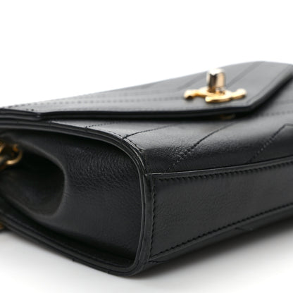 Chanel Calfskin Chevron Stitched Coco Waist Bag Black 8 of 9