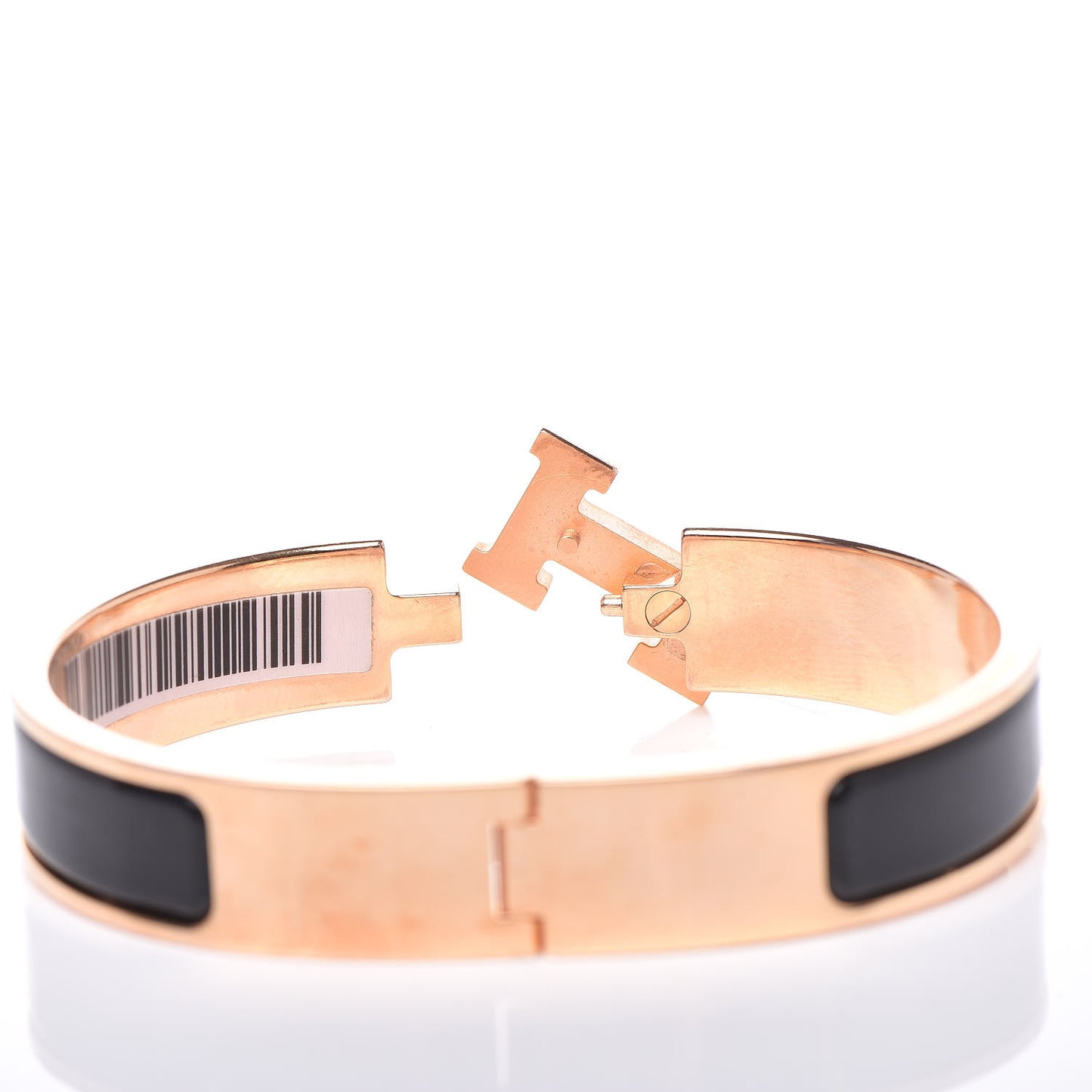 Enamel Narrow Clic Clac H Bracelet PM Black