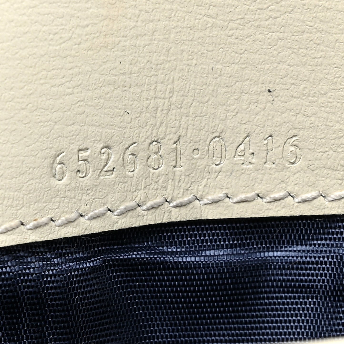GG Supreme Monogram Textured Calfskin Web Jackie 1961 Chain Wallet Beige Ebony Mystic White