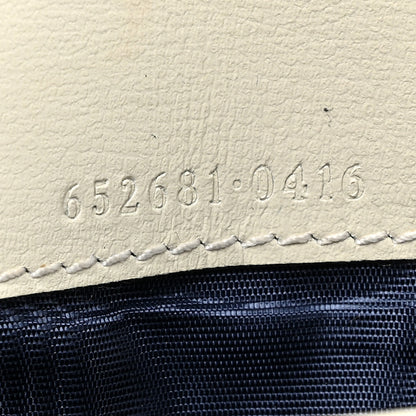 Gucci GG Supreme Monogram Textured Calfskin Web Jackie 1961 Chain Wallet Beige Ebony Mystic White 10 of 14