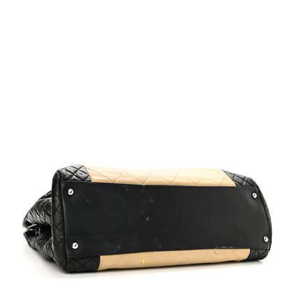 Chanel Lambskin Quilted Large CC Shopping Tote Black Rose Clair 3 of 14