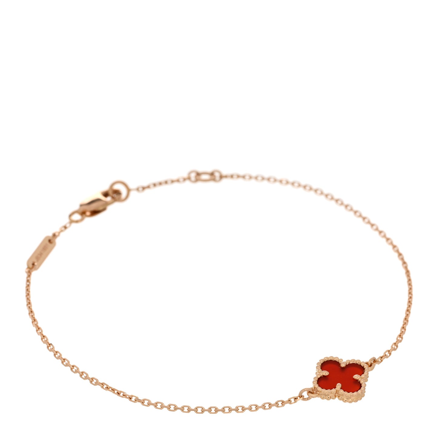 18K Rose Gold Carnelian Sweet Alhambra Bracelet
