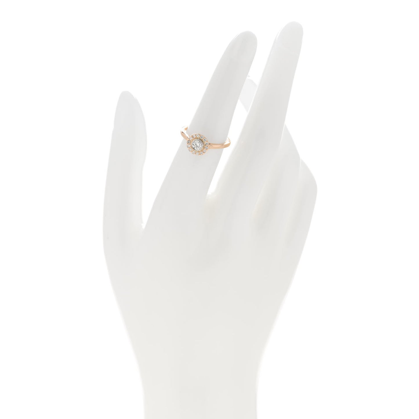18K Rose Gold Platinum Diamond Round Enchant Flower Ring 51 5.75