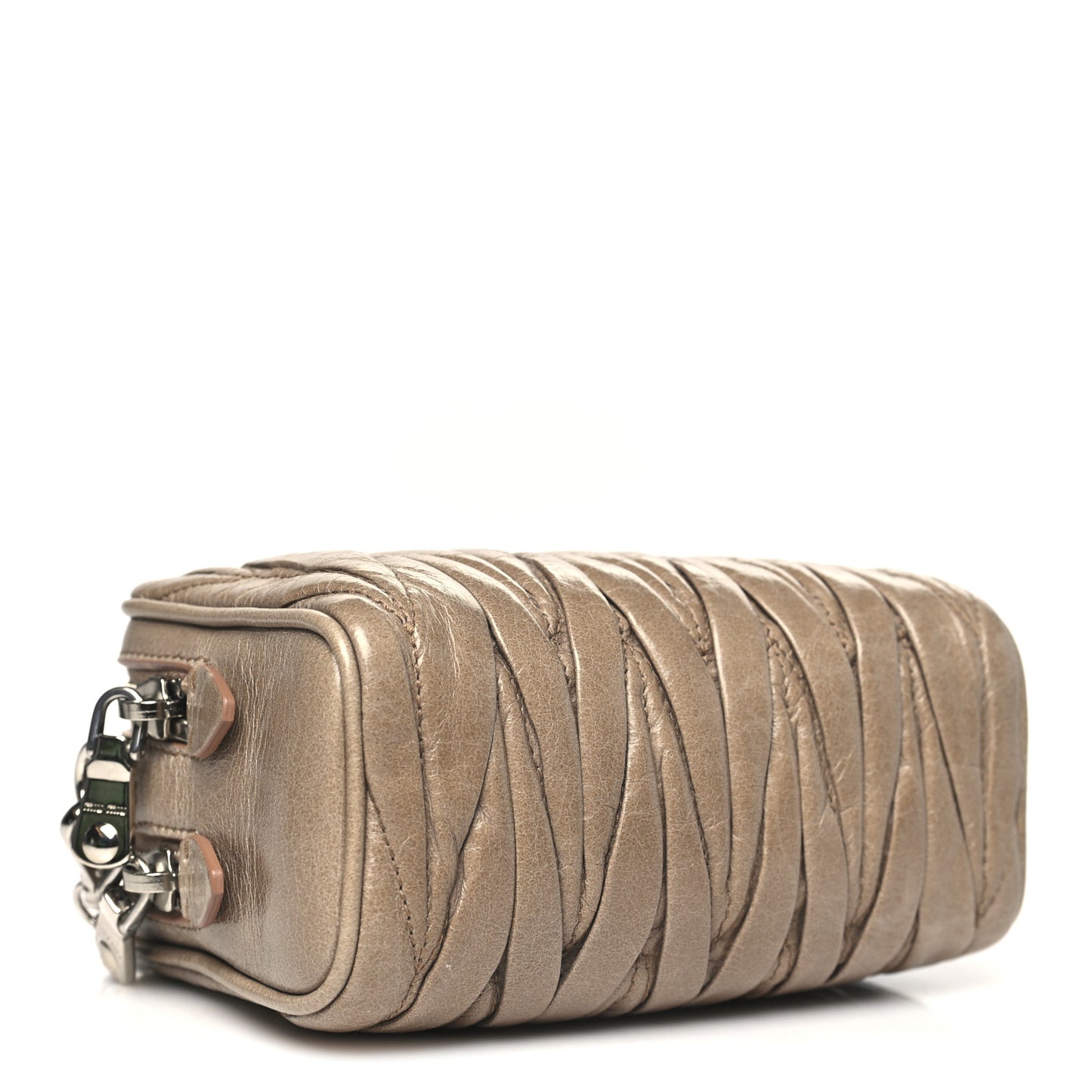 Vitello Lux Matelasse Double Zip Chain Crossbody Bag Cammeo