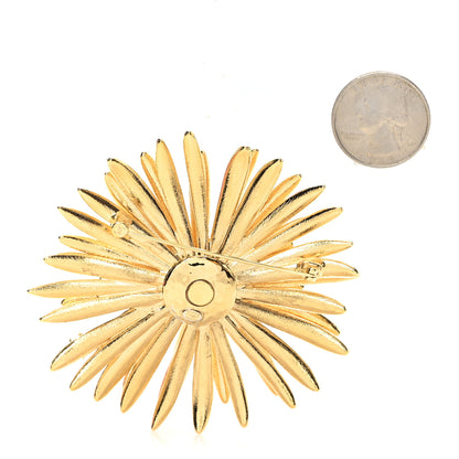 Chanel Metal Flower CC Brooch Gold 2 of 4