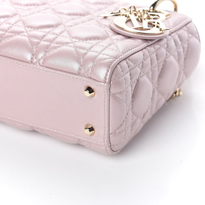 Christian Dior Metallic Lambskin Cannage Mini Lady Dior Lotus 8 of 8
