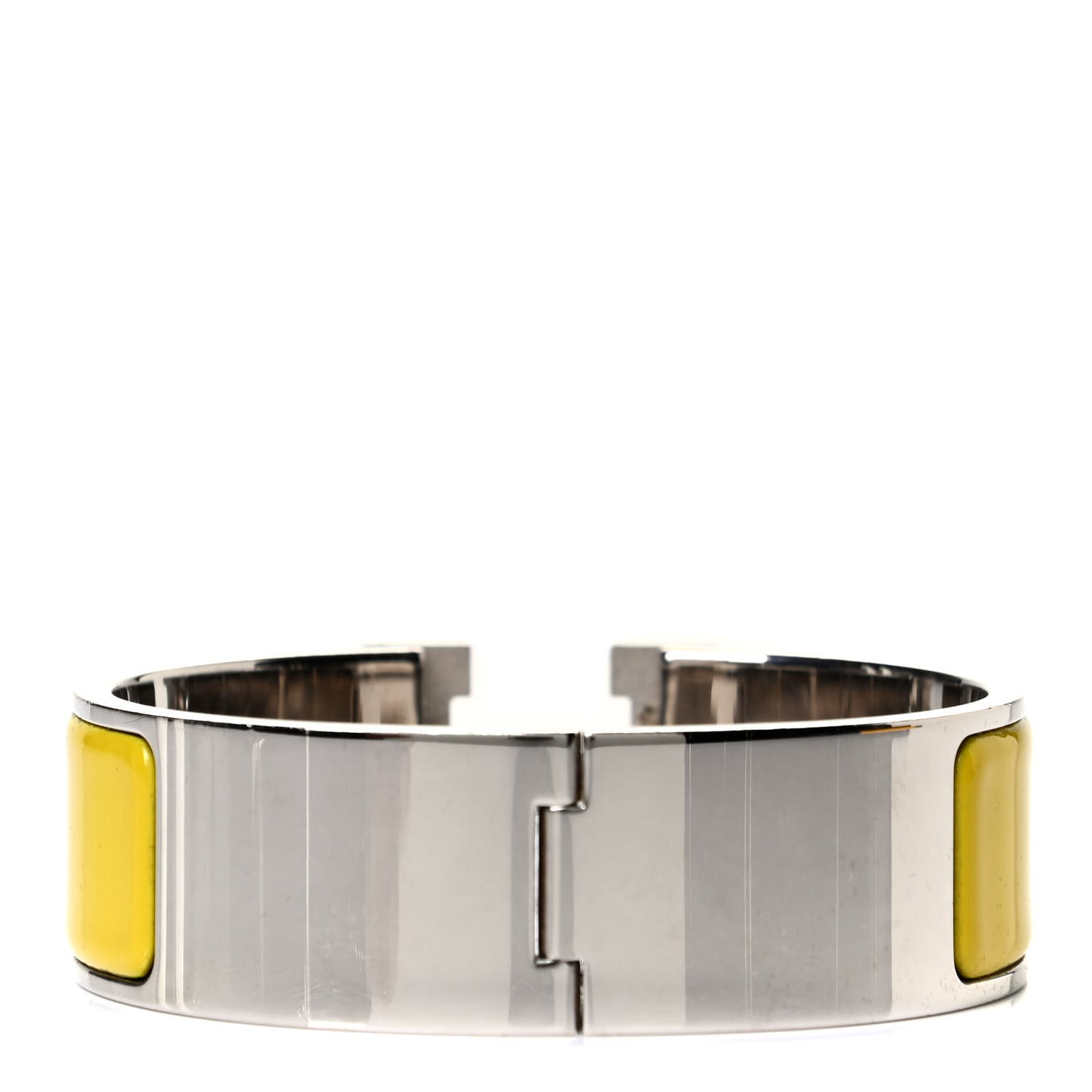 Enamel Clic Clac H Wide Bracelet GM Chartreuse