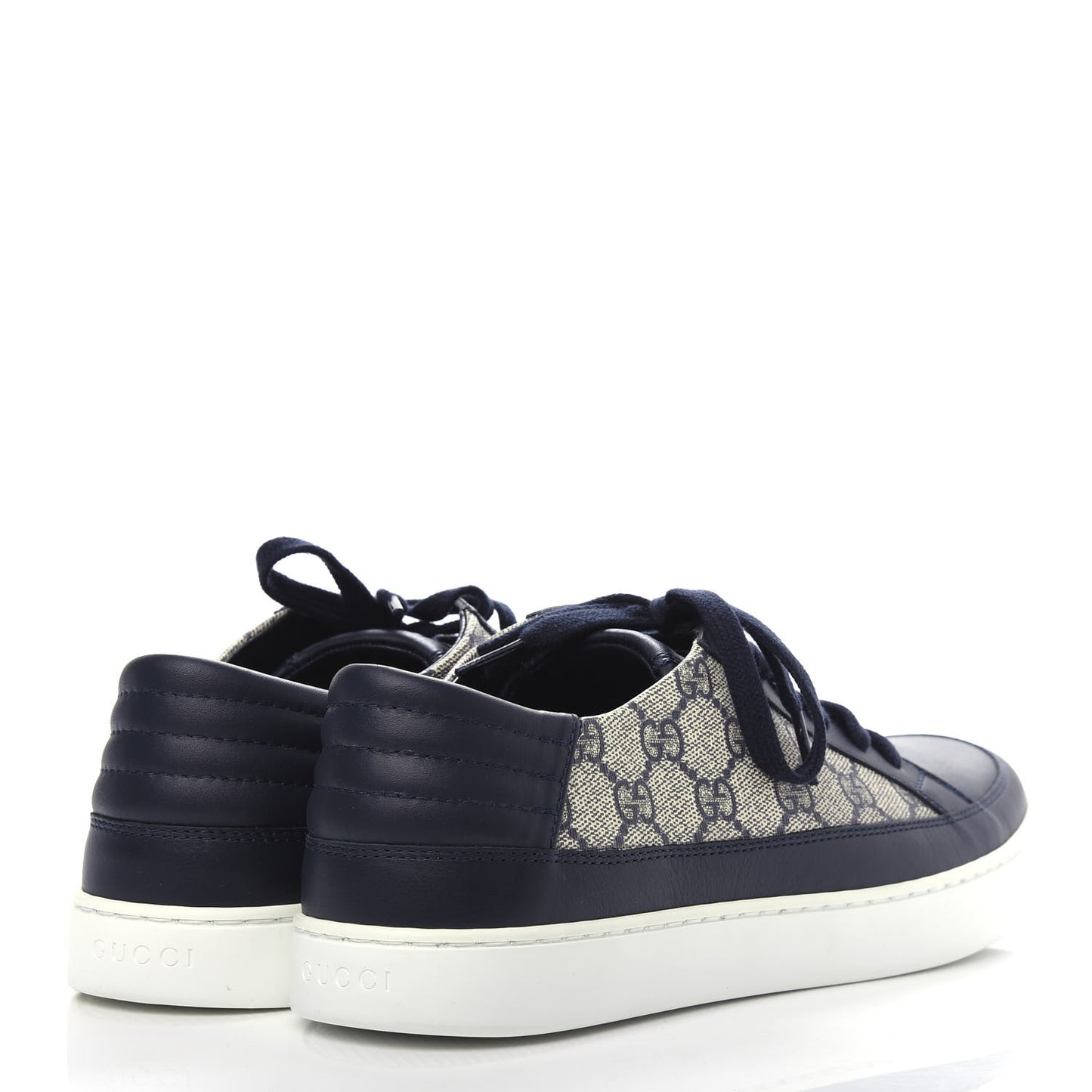 GG Supreme Monogram Calfskin Mens Low Top Sneakers 8.5 Blue Beige