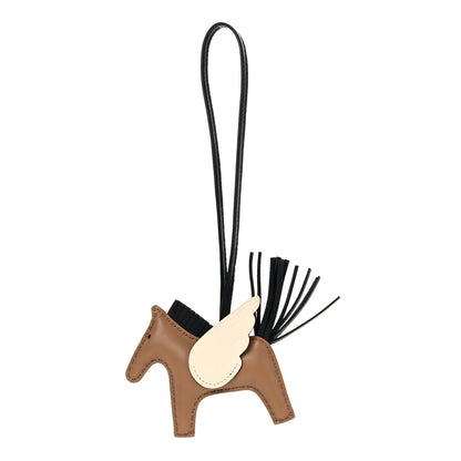 Hermes Milo Lambskin Grigri Rodeo Pegase Horse Bag Charm PM Chai Black Craie 1 of 5