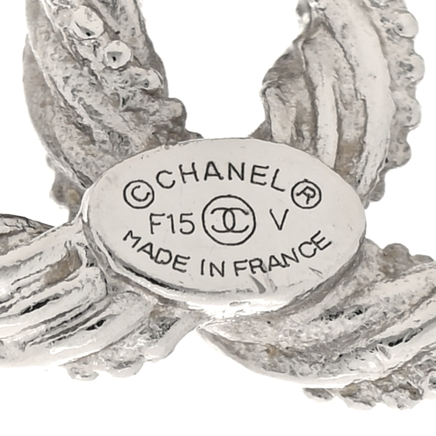 Chanel Crystal Twisted CC Earrings Silver 4 of 4