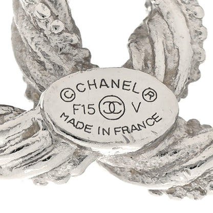 Chanel Crystal Twisted CC Earrings Silver 4 of 4
