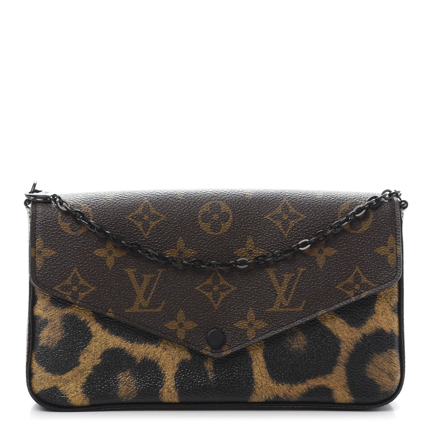Monogram Animal Print Pochette Felicie Chain Wallet