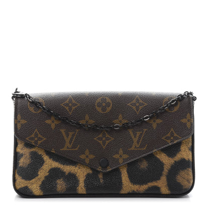 Louis Vuitton Monogram Animal Print Pochette Felicie Chain Wallet 1 of 13
