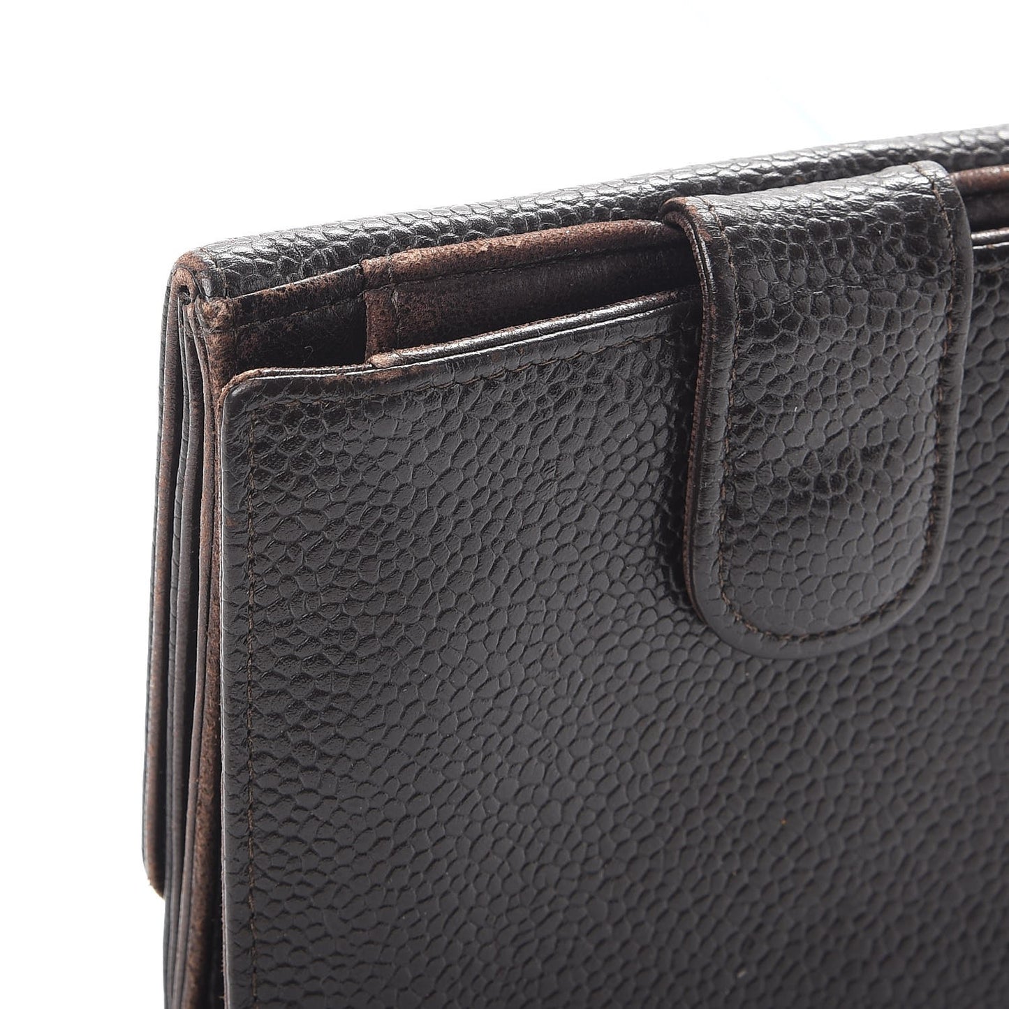 Caviar Timeless CC Compact French Wallet Brown