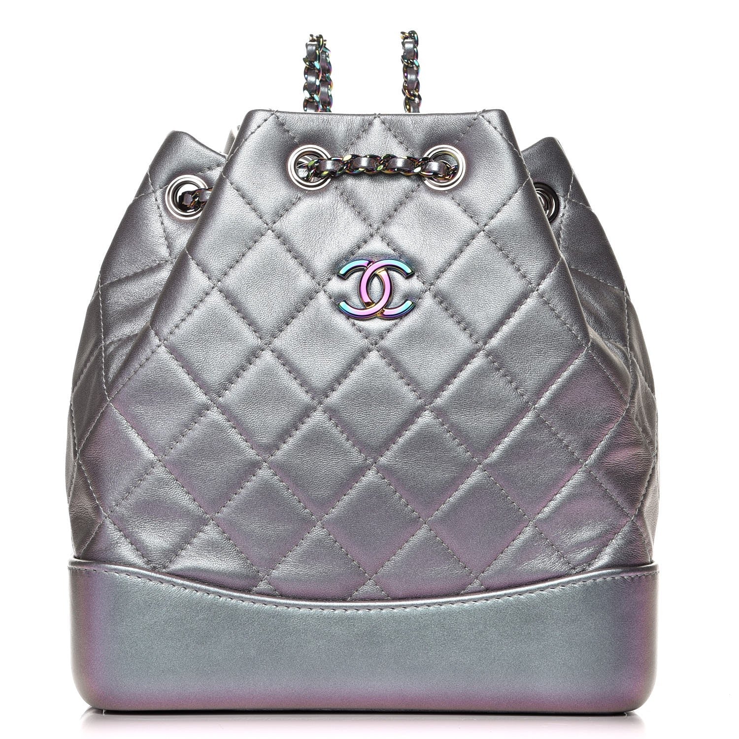 Chanel Iridescent Lambskin Calfskin Small Quilted Gabrielle Backpack Light Purple 1 of 8