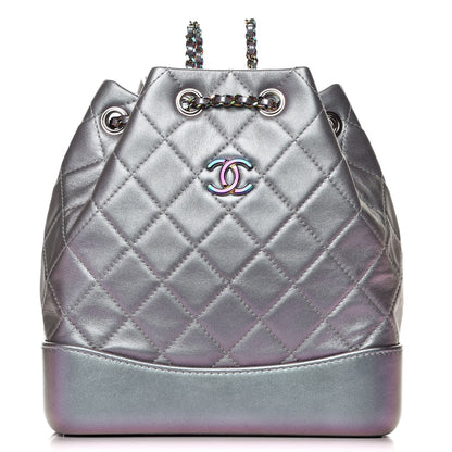 Chanel Iridescent Lambskin Calfskin Small Quilted Gabrielle Backpack Light Purple 1 of 8