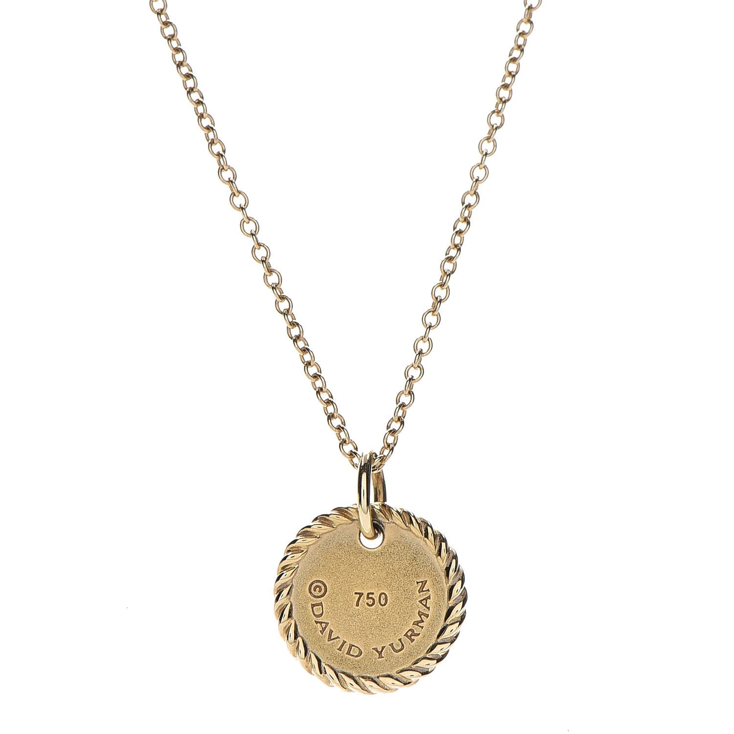 David Yurman 18K Yellow Gold Diamond Initial B Charm Necklace 5 of 8