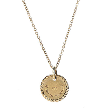 David Yurman 18K Yellow Gold Diamond Initial B Charm Necklace 5 of 8