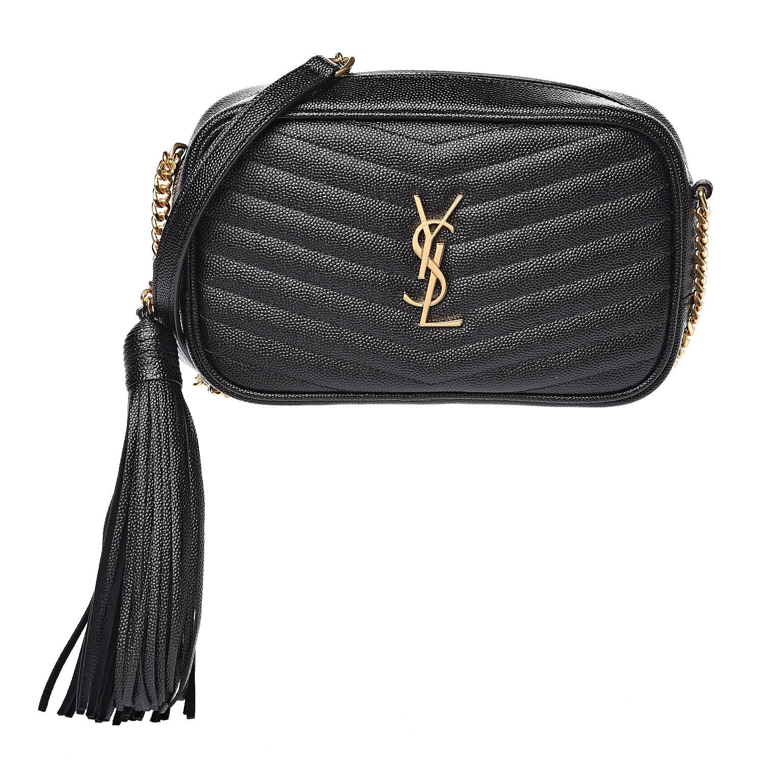 Saint Laurent Grain De Poudre Matelasse Monogram Mini Lou Camera Bag Black 1 of 10
