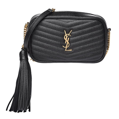 Saint Laurent Grain De Poudre Matelasse Monogram Mini Lou Camera Bag Black 1 of 10