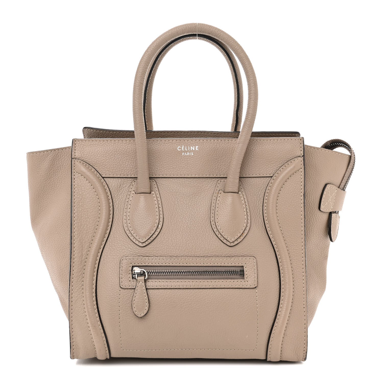 Celine Drummed Calfskin Micro Luggage Dune 1 of 14