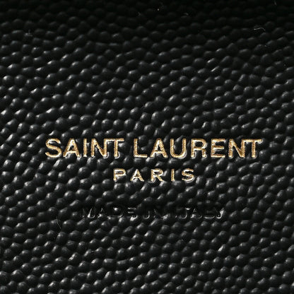 Saint Laurent Grain De Poudre Matelasse Chevron Monogram Envelope Clutch Black 5 of 7