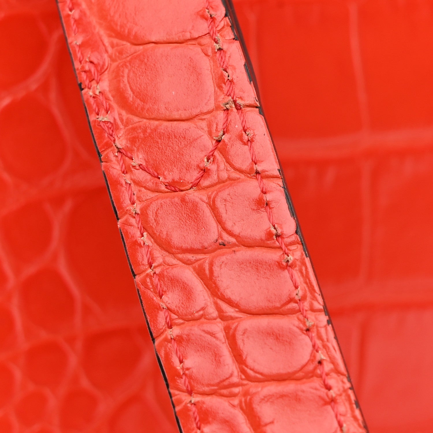 Mulberry Calfskin Crocodile Embossed Medium Harlow Satchel Orange 11 of 12