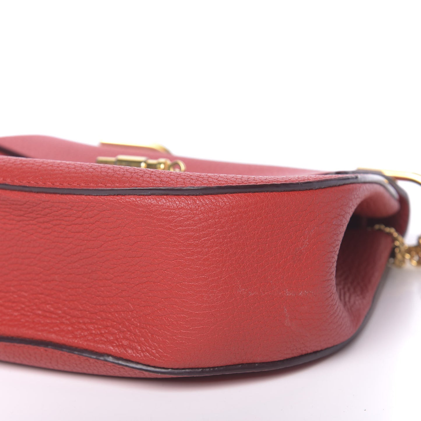 Grained Lambskin Drew Shoulder Bag Plaid Red