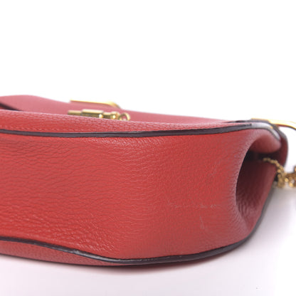 Chloe Grained Lambskin Drew Shoulder Bag Plaid Red 8 of 14