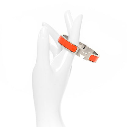 Hermes Enamel Narrow Clic Clac H Bracelet GM Orange Fruite 2 of 4