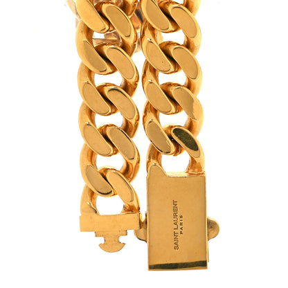 Saint Laurent Metal Curb Chain Necklace Gold 4 of 4