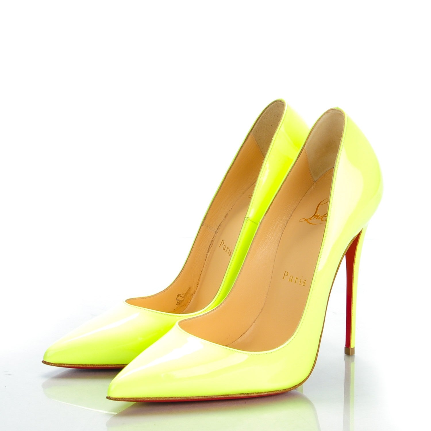 Christian Louboutin Patent So Kate 120 Pumps 36.5 Neon Yellow 3 of 8