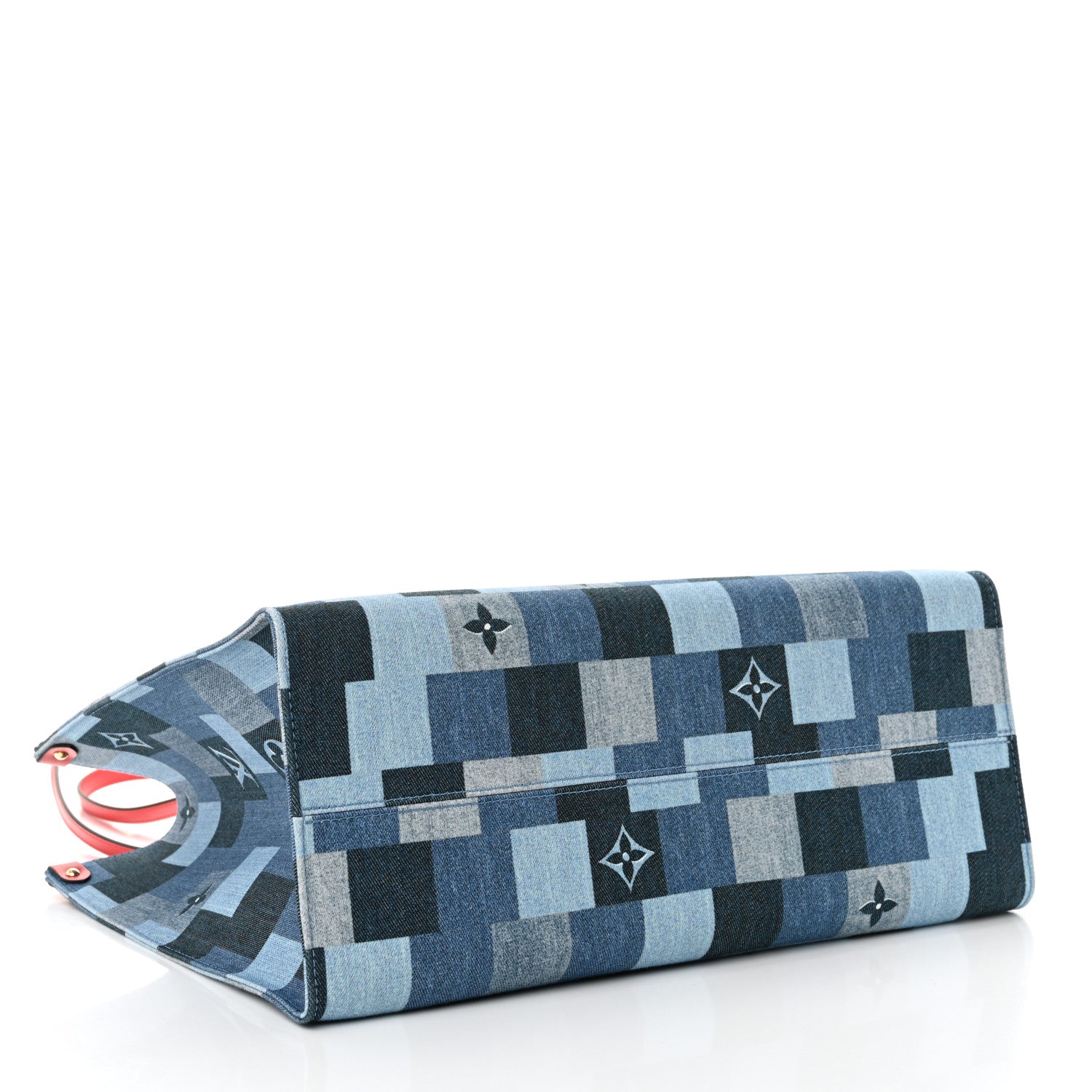 Louis Vuitton Denim Damier Monogram Onthego Blue Rouge 4 of 9