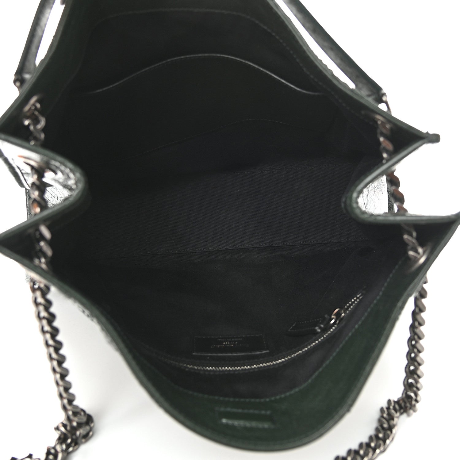 Saint Laurent Crinkled Calfskin Matelasse Monogram Medium Niki Shopper Tote New Vert 5 of 8