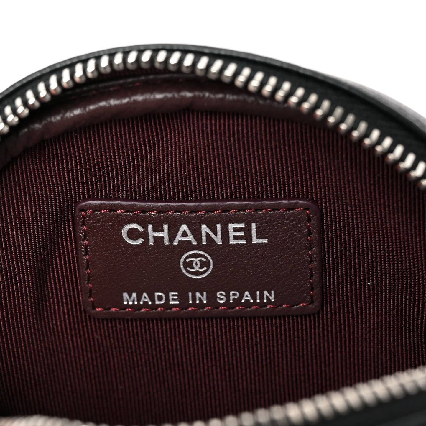 Lambskin Quilted Zip Around Classic Coin Purse Black
