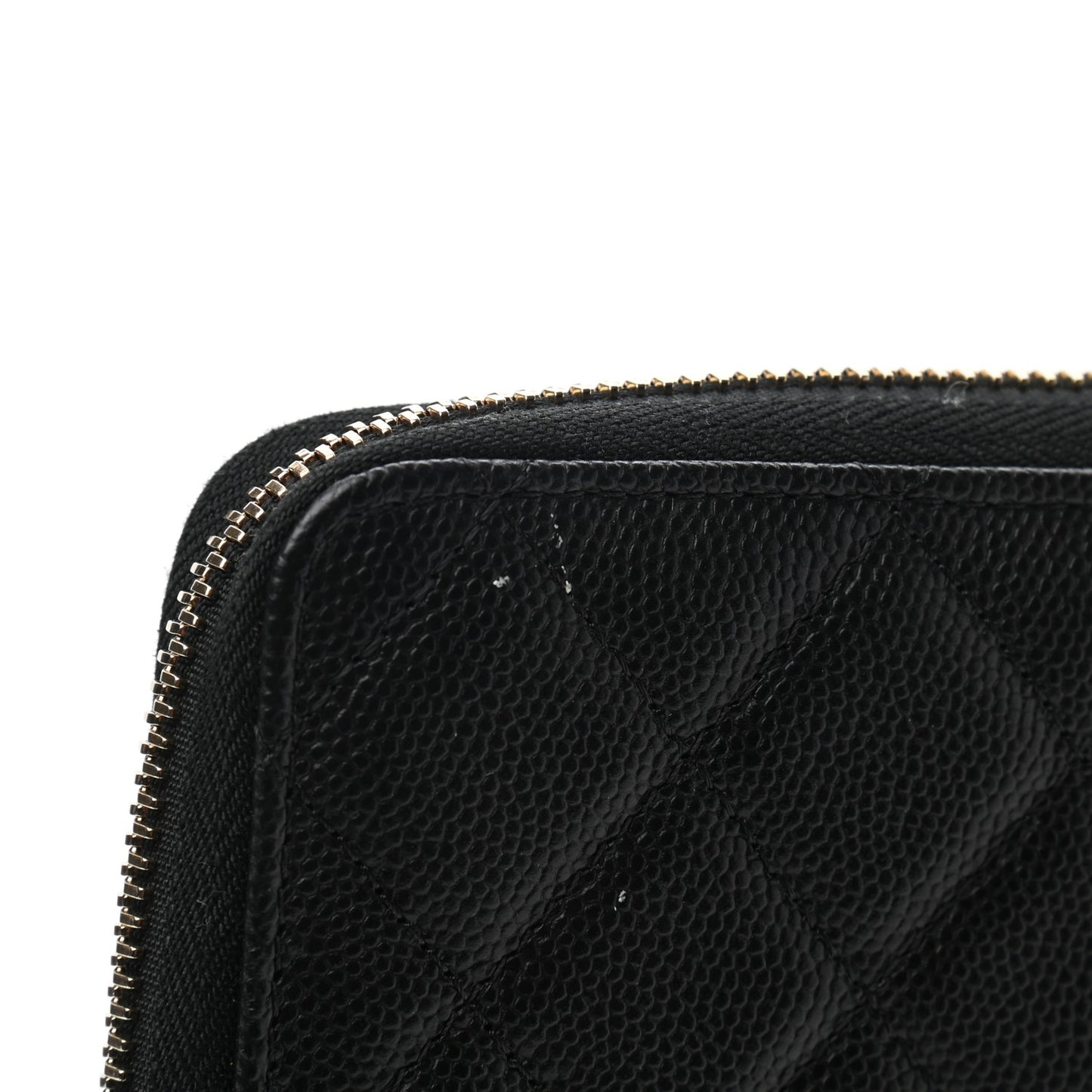 Caviar Quilted Zip Around Notebook Agenda Cover Black