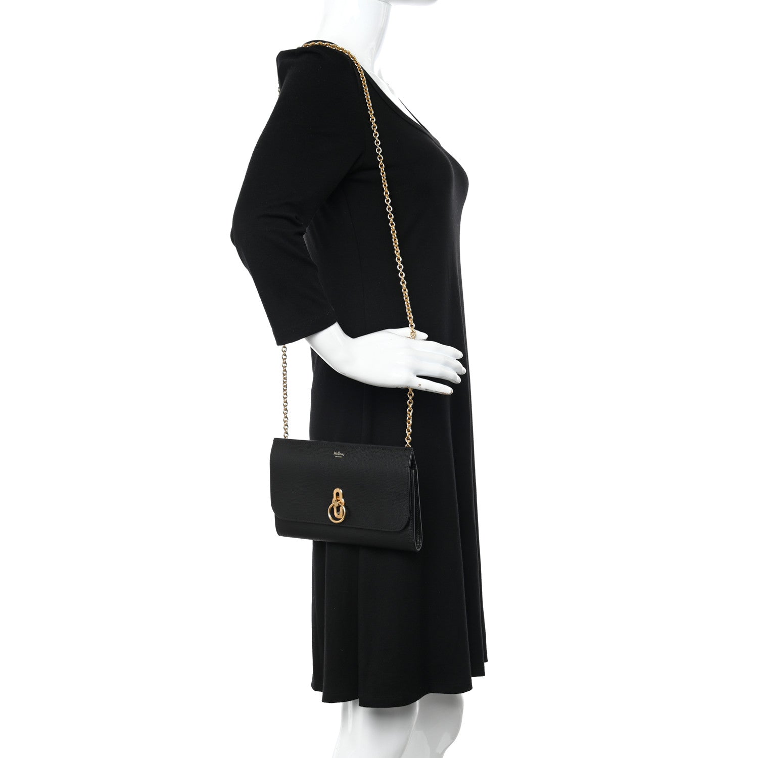 Mulberry Small Classic Grain Amberley Convertible Clutch Black 2 of 11