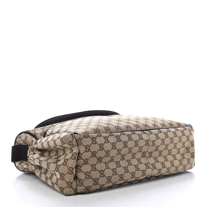 Gucci Monogram Natural Pigskin Large Diaper Bag Beige Ebony Cocoa Dark Chocolate 3 of 4