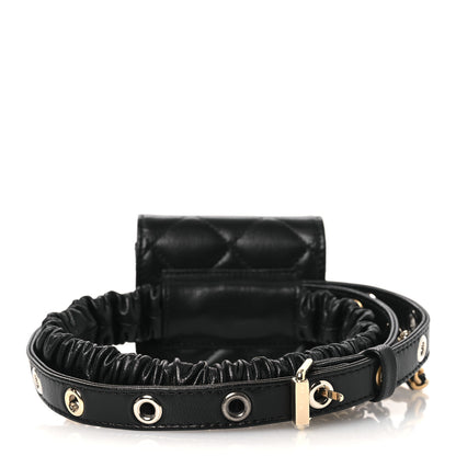 Chanel Goatskin Quilted Airpods Pro Case Belt Black 3 of 16