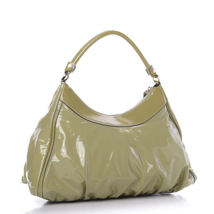 Gucci Patent Large D Ring Hobo Green 3 of 9