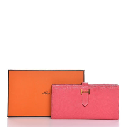 Hermes Chevre Mysore Bearn Gusset Wallet Rose Azalee 8 of 8