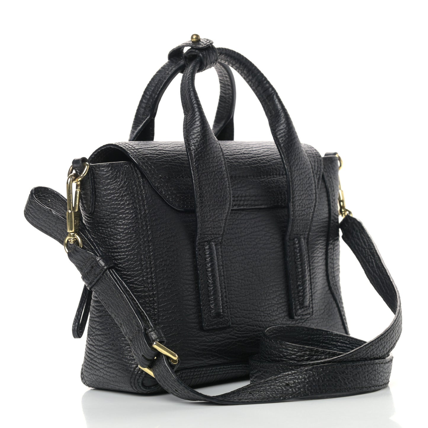 Textured Calfskin Mini Pashli Satchel Black