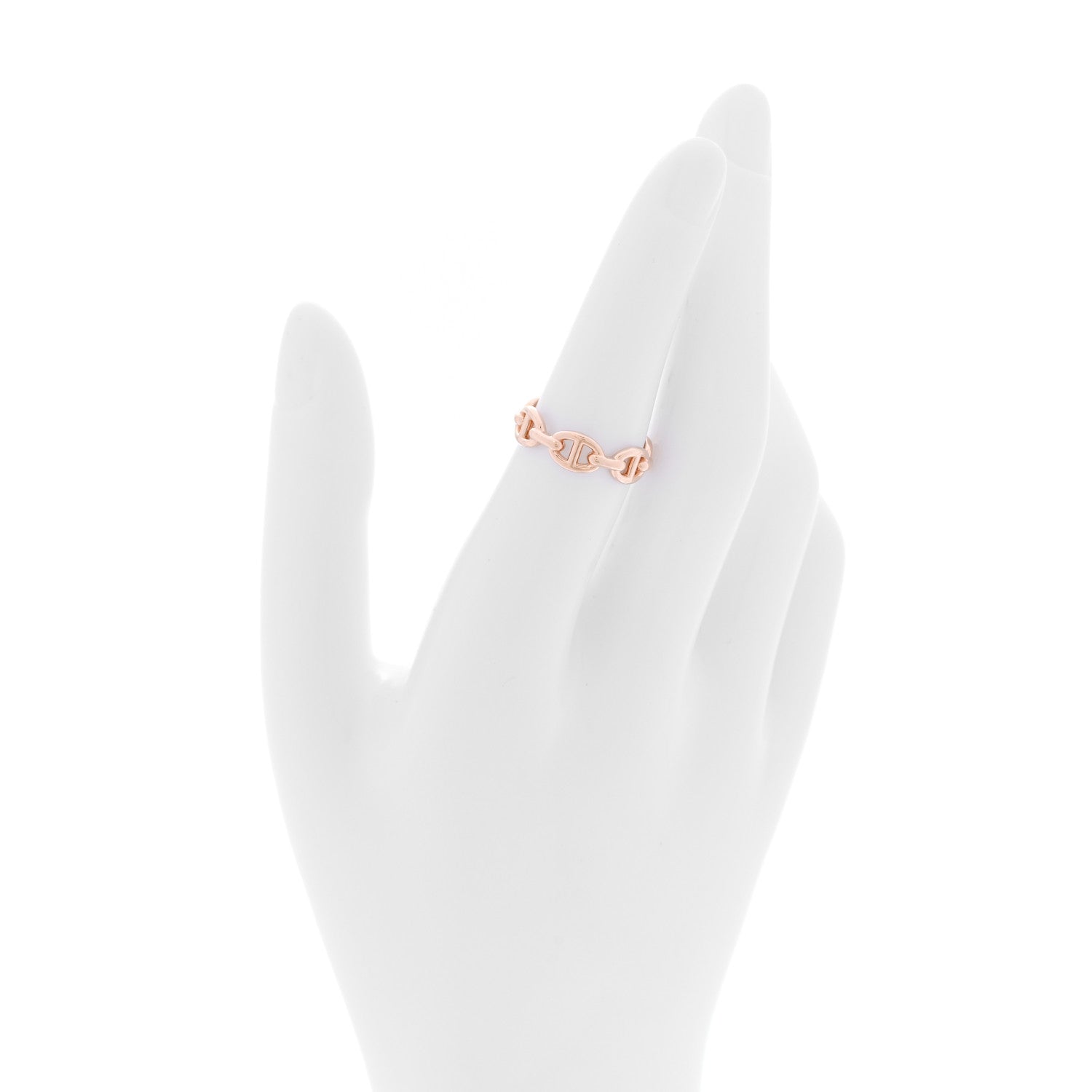 Hermes 18K Rose Gold PM Chaine D'Ancre Enchainee Ring 52 6 2 of 8