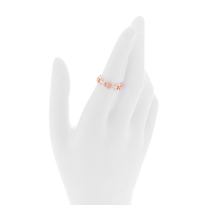 Hermes 18K Rose Gold PM Chaine D'Ancre Enchainee Ring 52 6 2 of 8
