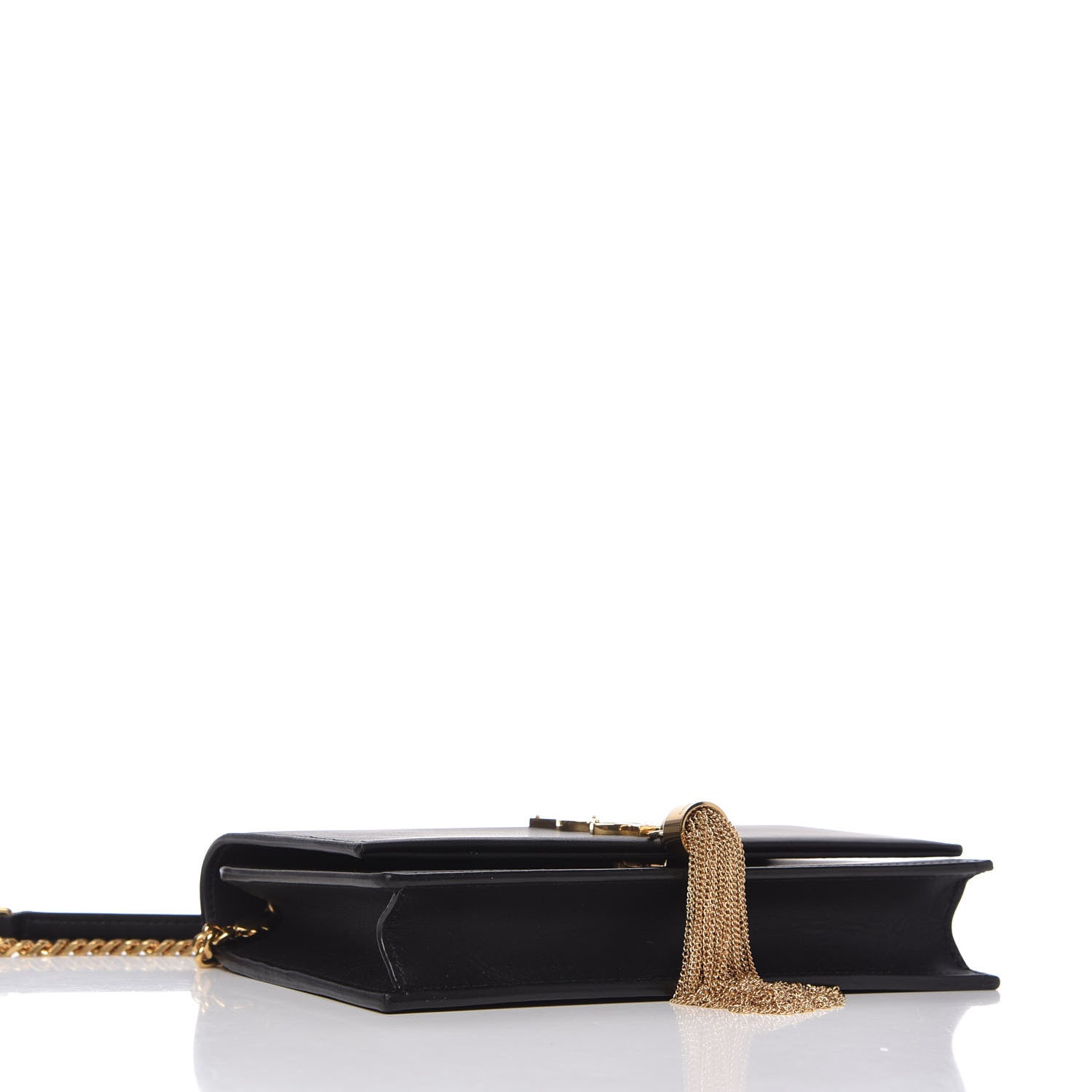 Saint Laurent Smooth Calfskin Classic Monogram Kate Tassel Chain Wallet Black 4 of 10
