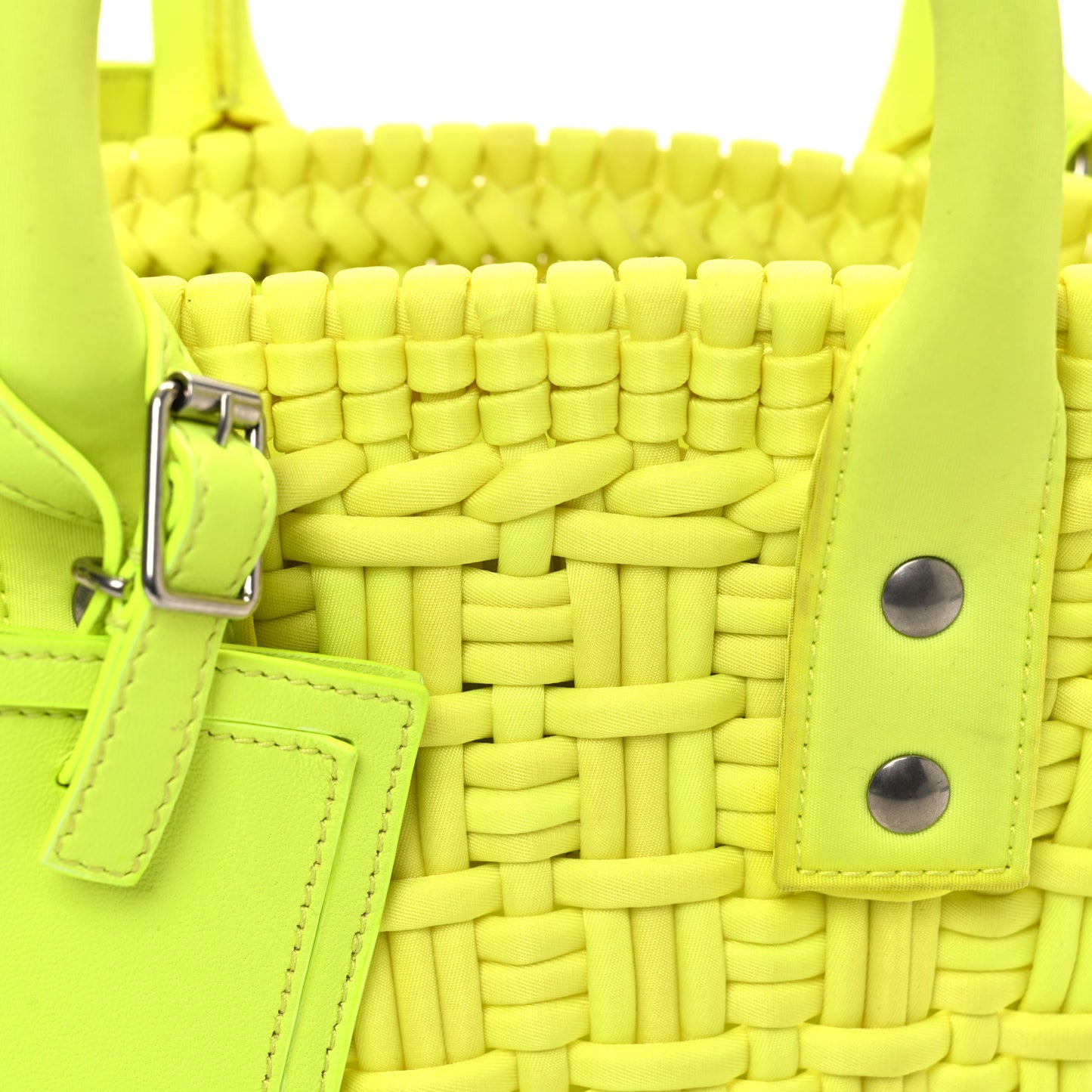 Faux Calfskin XXS Bistro Basket Fluo Yellow